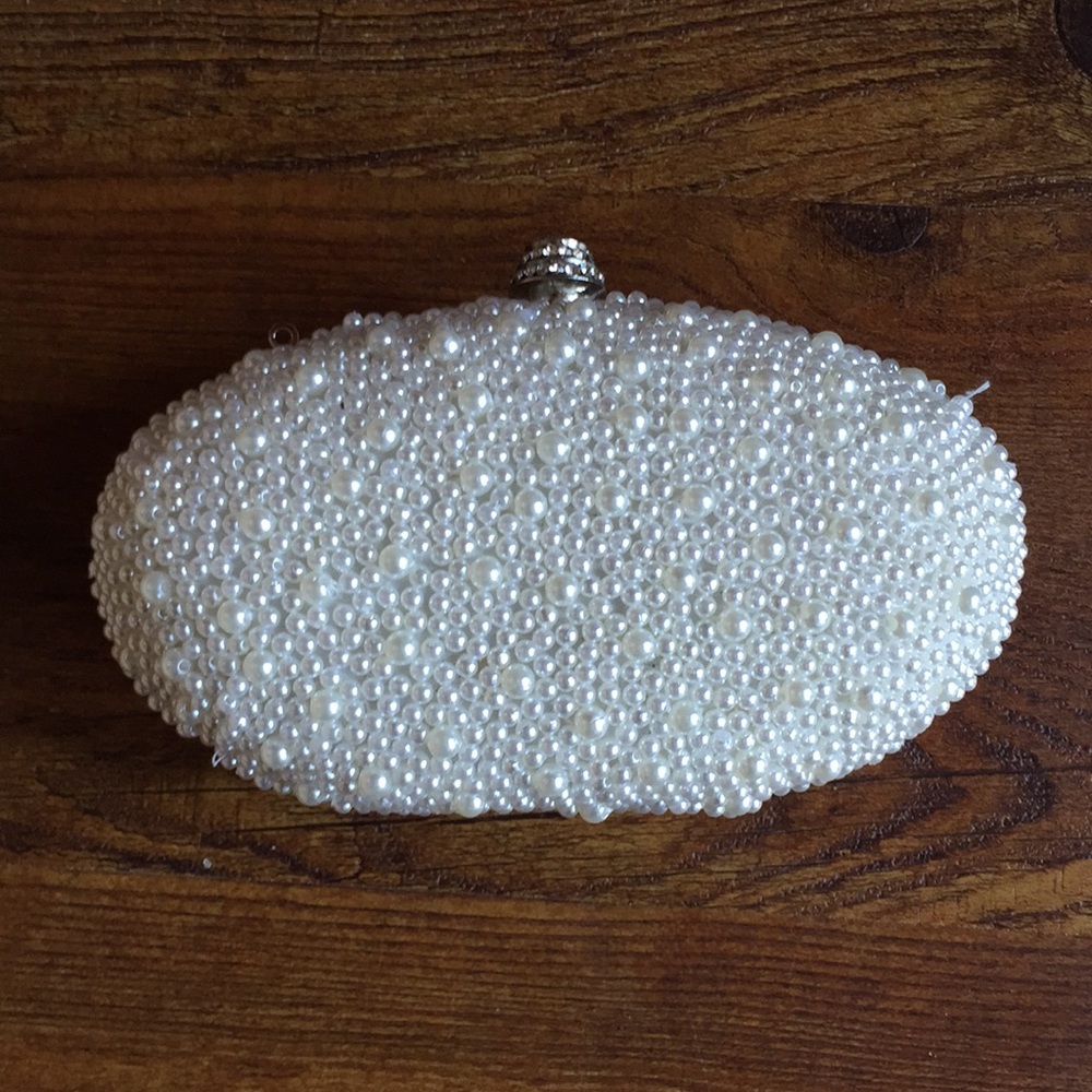 Pearl beaded clutch